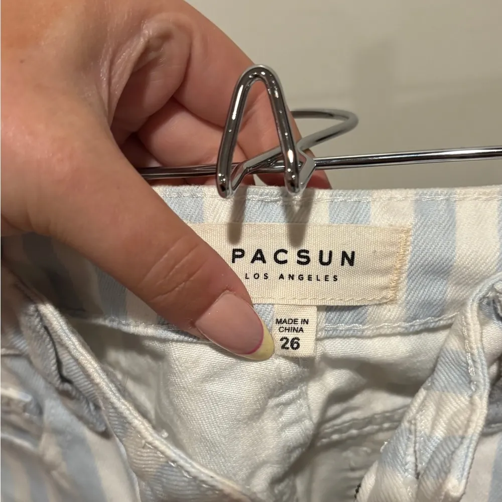 PacSun Light Blue and White Striped Skirt - Image 4