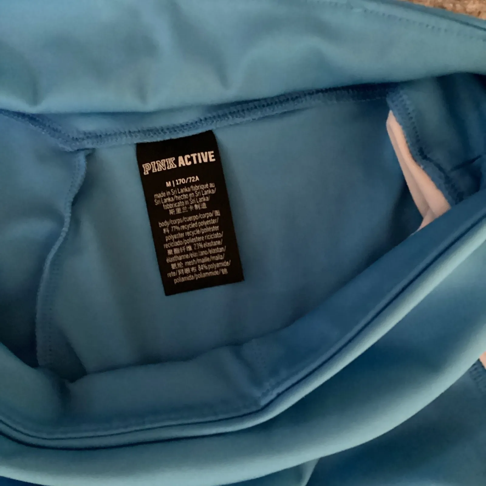 Pink by Victoria's Secret Black Blue White Bonded Leggings Size Medium Mesh Seam - Image 5