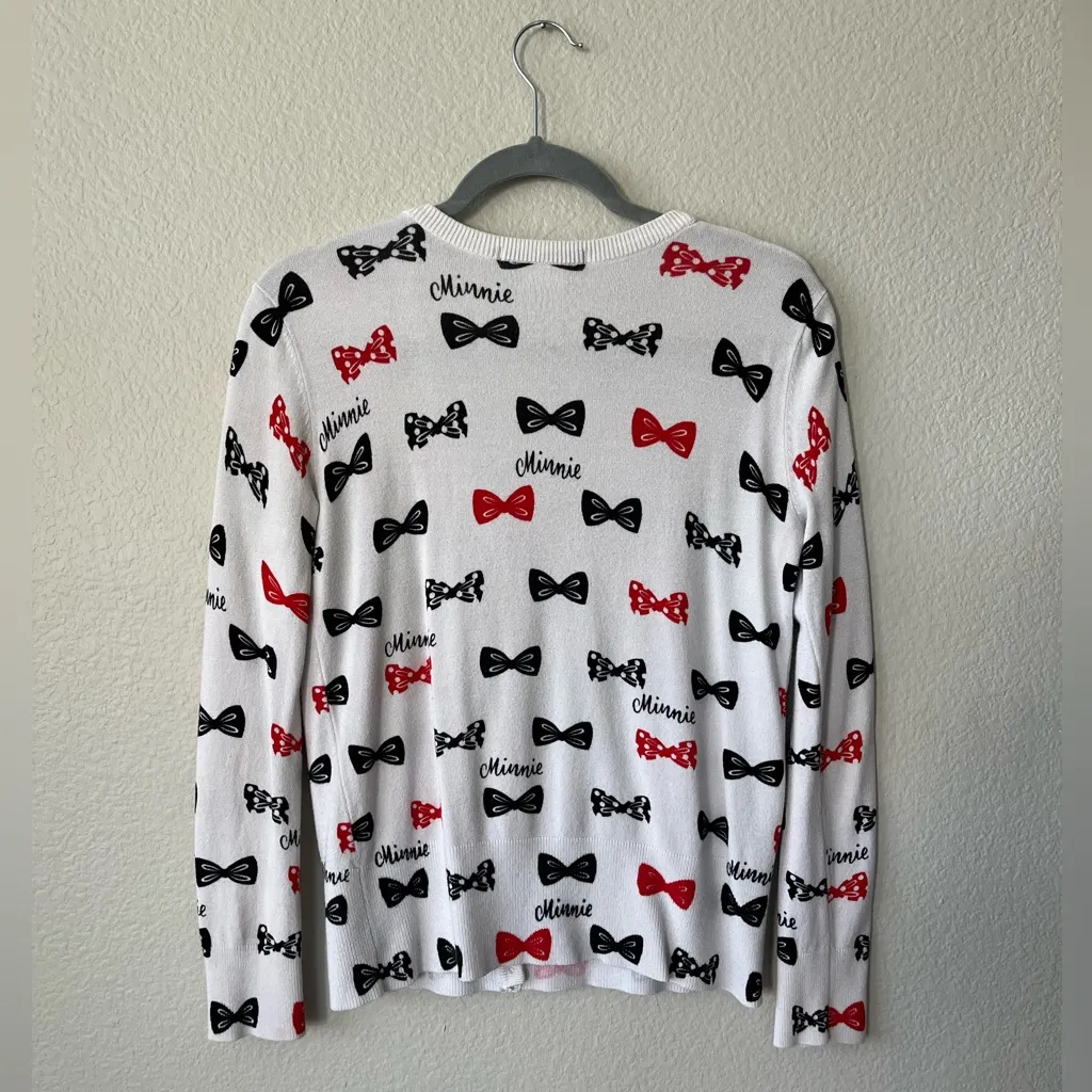 Disney Parks Minnie Mouse Bow Long Sleeve Cardigan Womens Size XS - Image 3