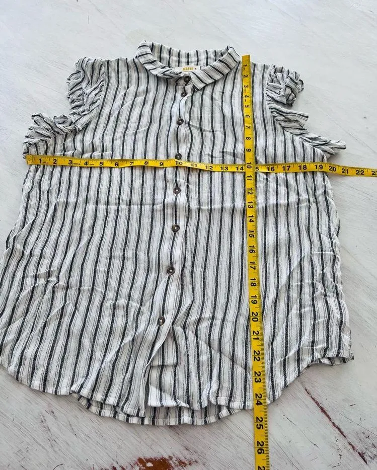 Anthropologie Maeve Fairhope Striped Buttondown Size Large $78 - Image 7