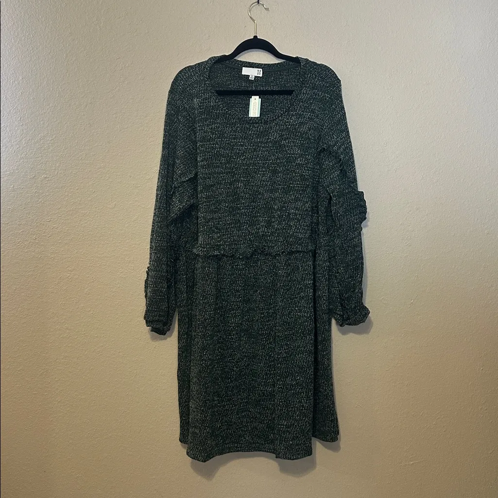 Anthropologie RO & DE Green Long Sleeve Stella Ruffled Mini Dress Size 2X NWT - Image 3