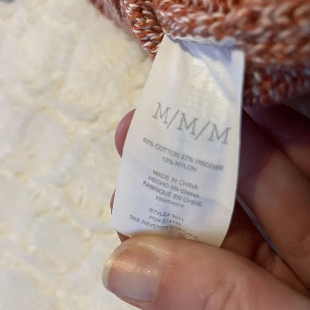  Oversized Medium M Orange Fold over Collar‎ Cabi Pullover - Image 4