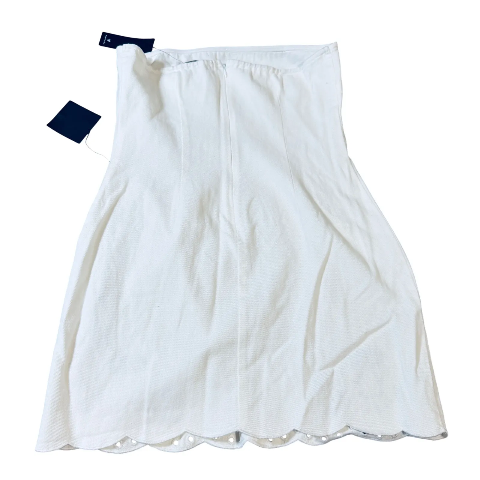 NWT Lulus Size Large Ineth White Denim Strapless Embroidered Mini Dress - Image 9