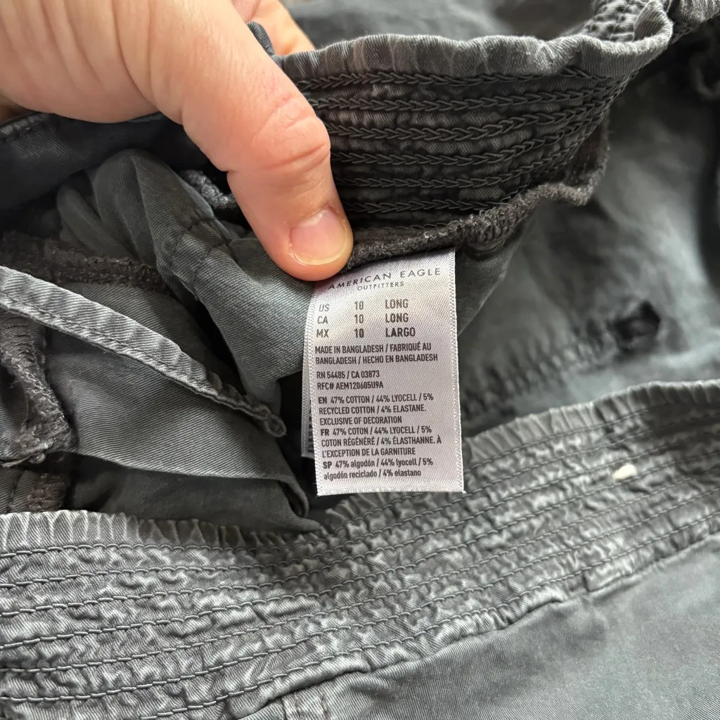 American Eagle Gray Black Jogger Casual Pants Size 10 Tall - Image 9