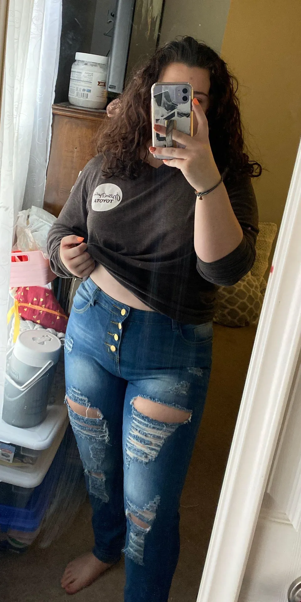 SheIn High Waisted Distressed Jeans - Image 2