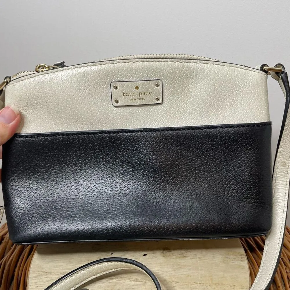 Kate Spade NY Bag Grove Street Millie Leather Handbag - Beige Tan Gray Black - Image 3