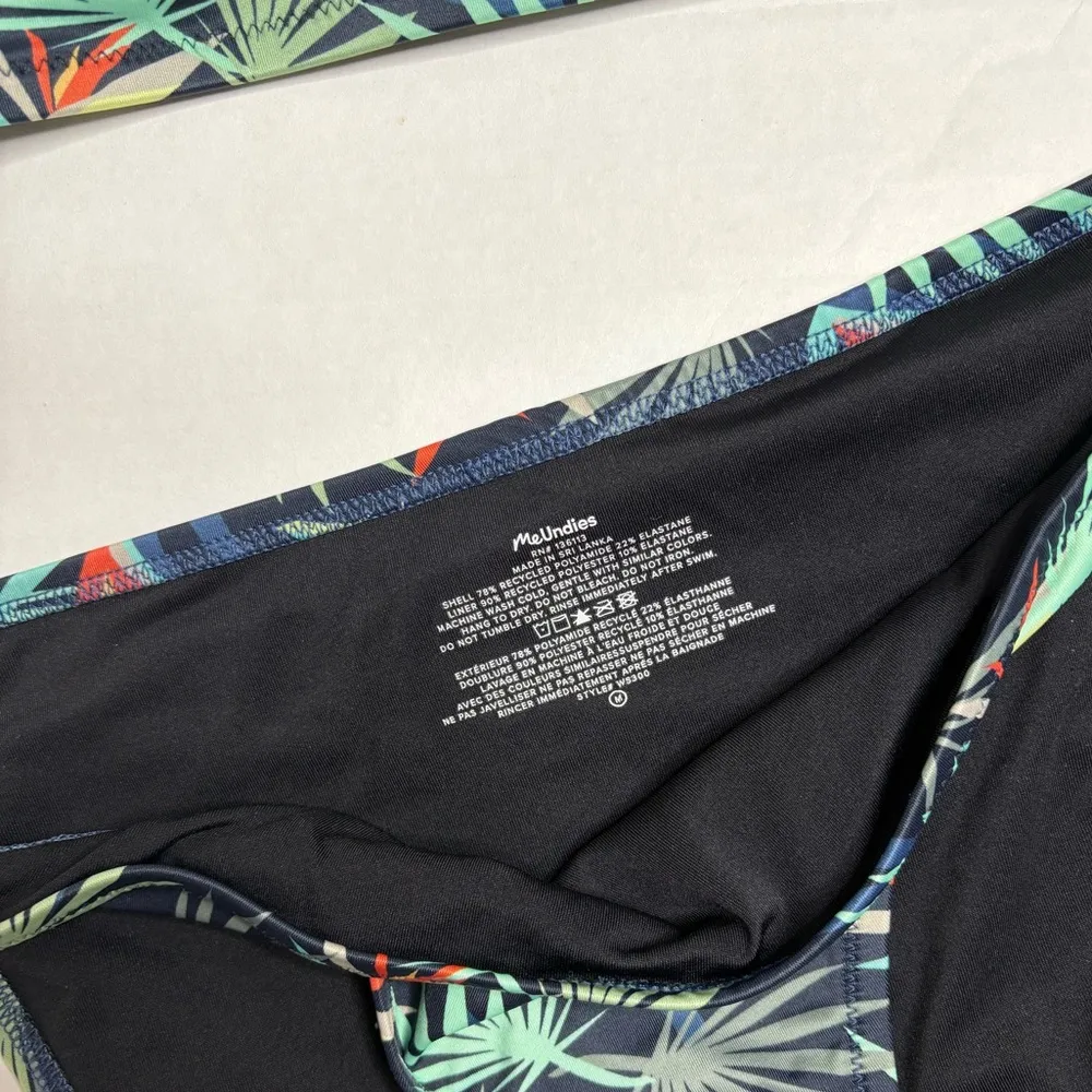 MeUndies Blue Flower of Paradise Swim Suit Top and Bikini Bottom Size M - Image 2