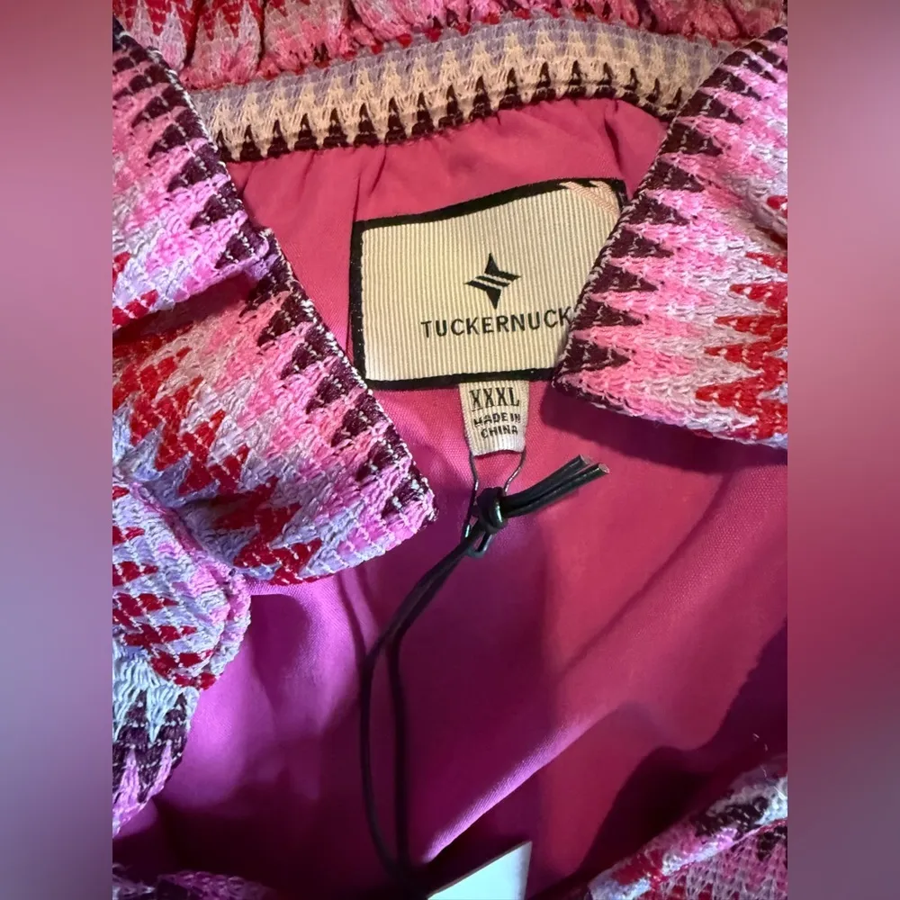 Tuckernuck NEW Pink Chevron Knit Stripe Crawford Relaxed Fit Mini Dress XXXL - Image 9