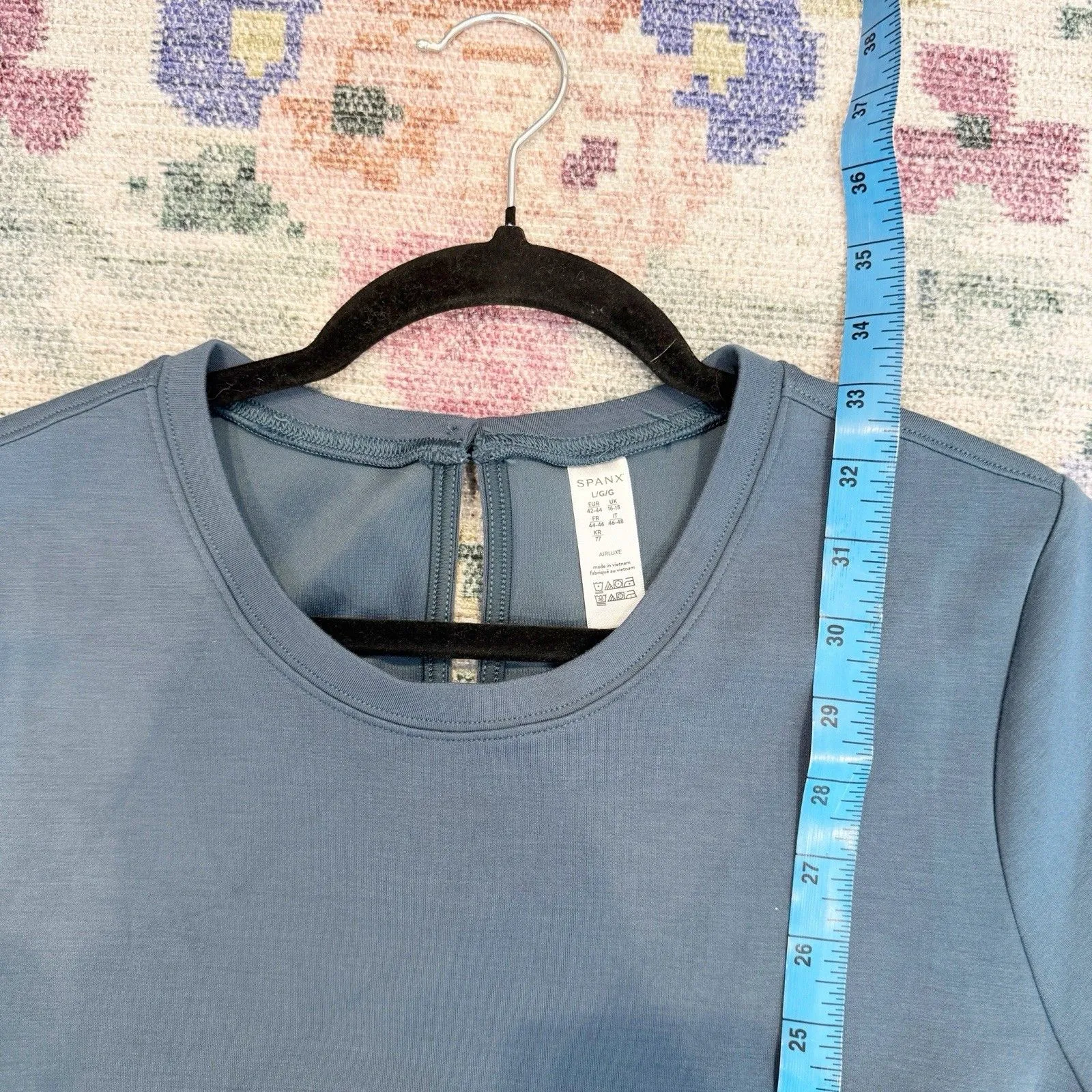 Spanx Womens Air Essentials Airlux Short Sleeve Romper Size Large Pockets Blue - Image 5