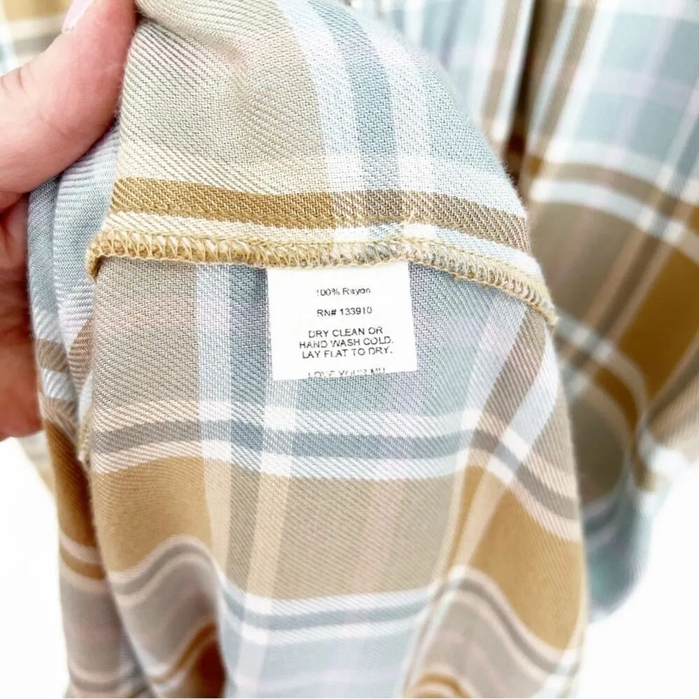 Show Me Your Mumu  Leo Plaid Button Down Duster Top S - Image 7