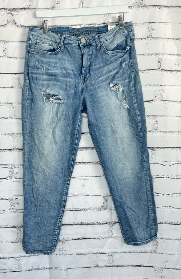 Seven7 Boyfriend Jeans Distressed Light Wash Women’s 14 Mid Rise Blue Capri Y2K - Image 1