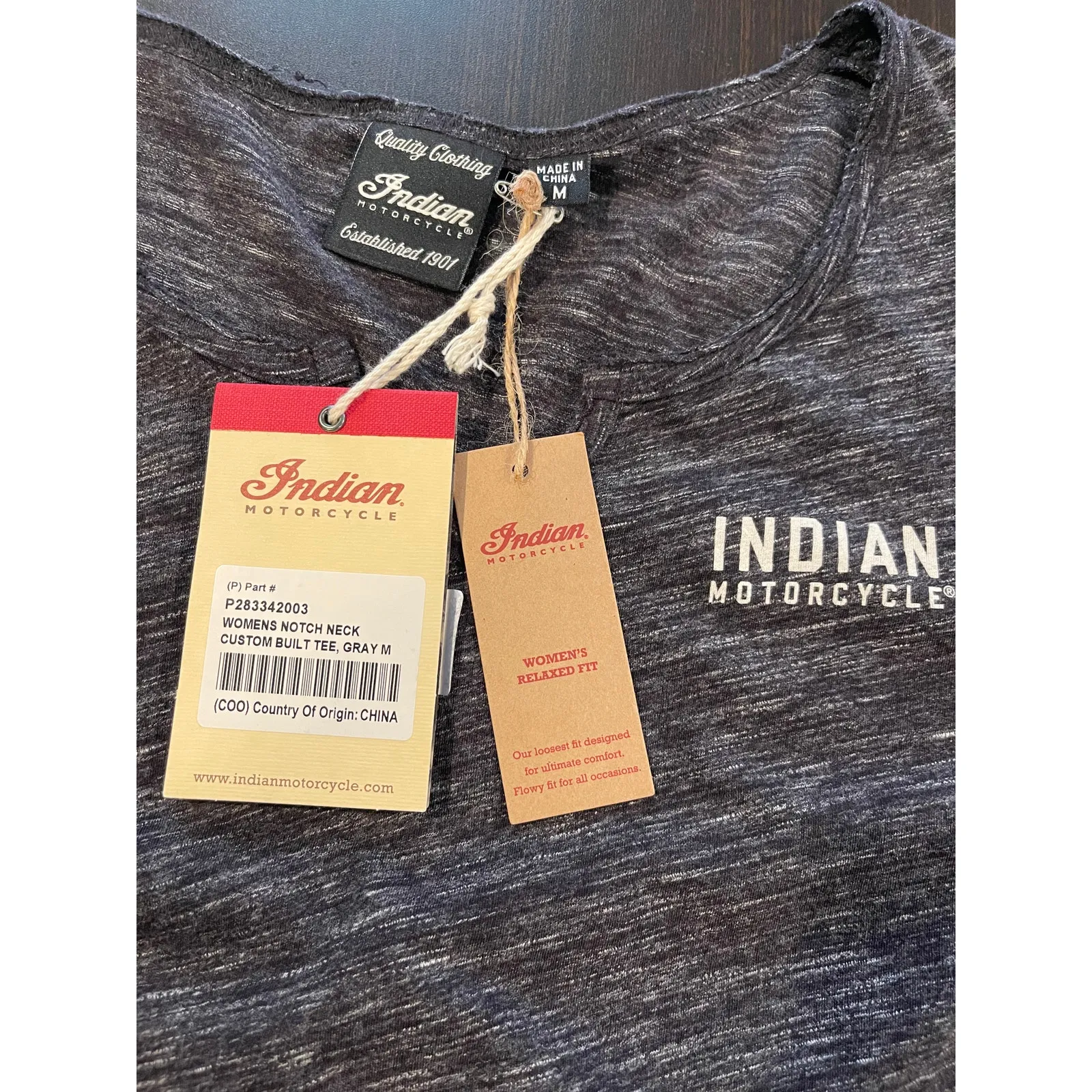 Indian Motorcycle Woman’s Dark Heathered Gray T - Image 6