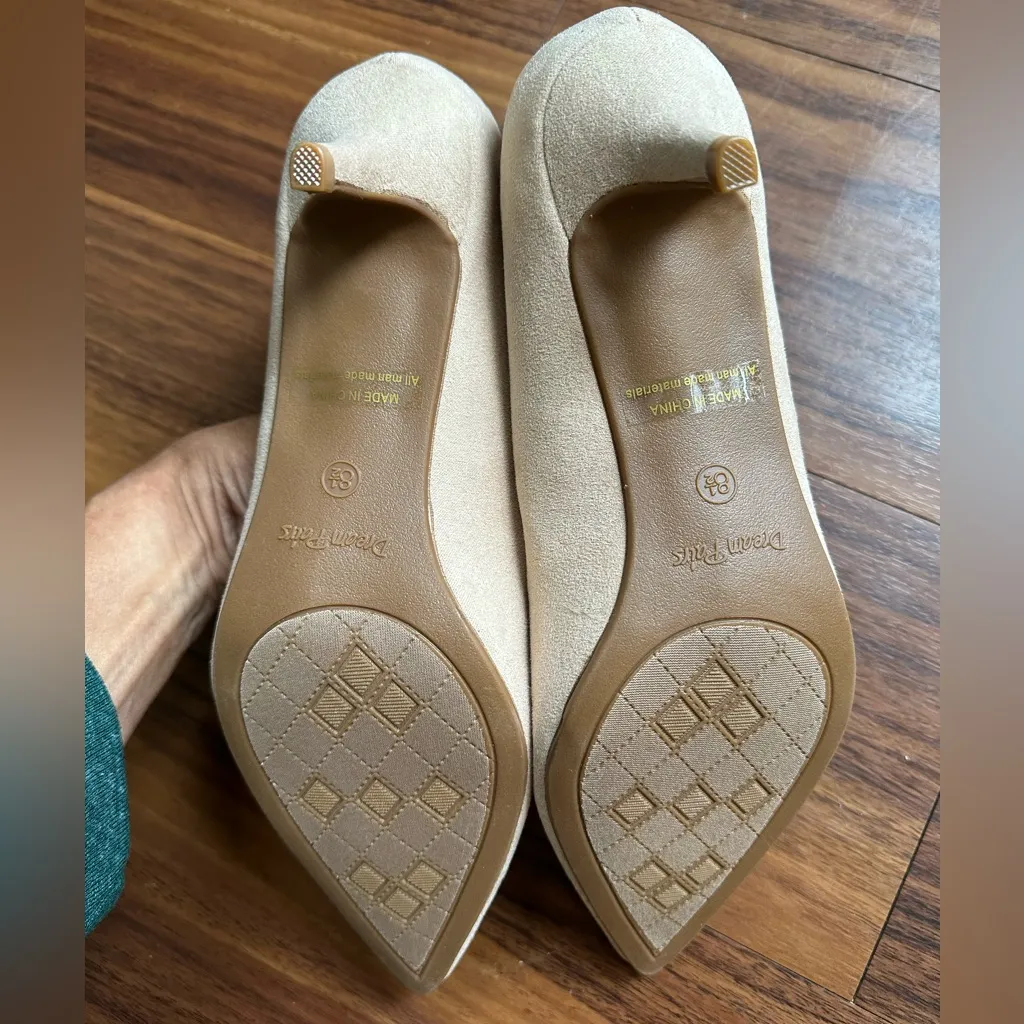 NEW Dream Pairs 2” comfortable nude suede pump heels size 8.5 - Image 3
