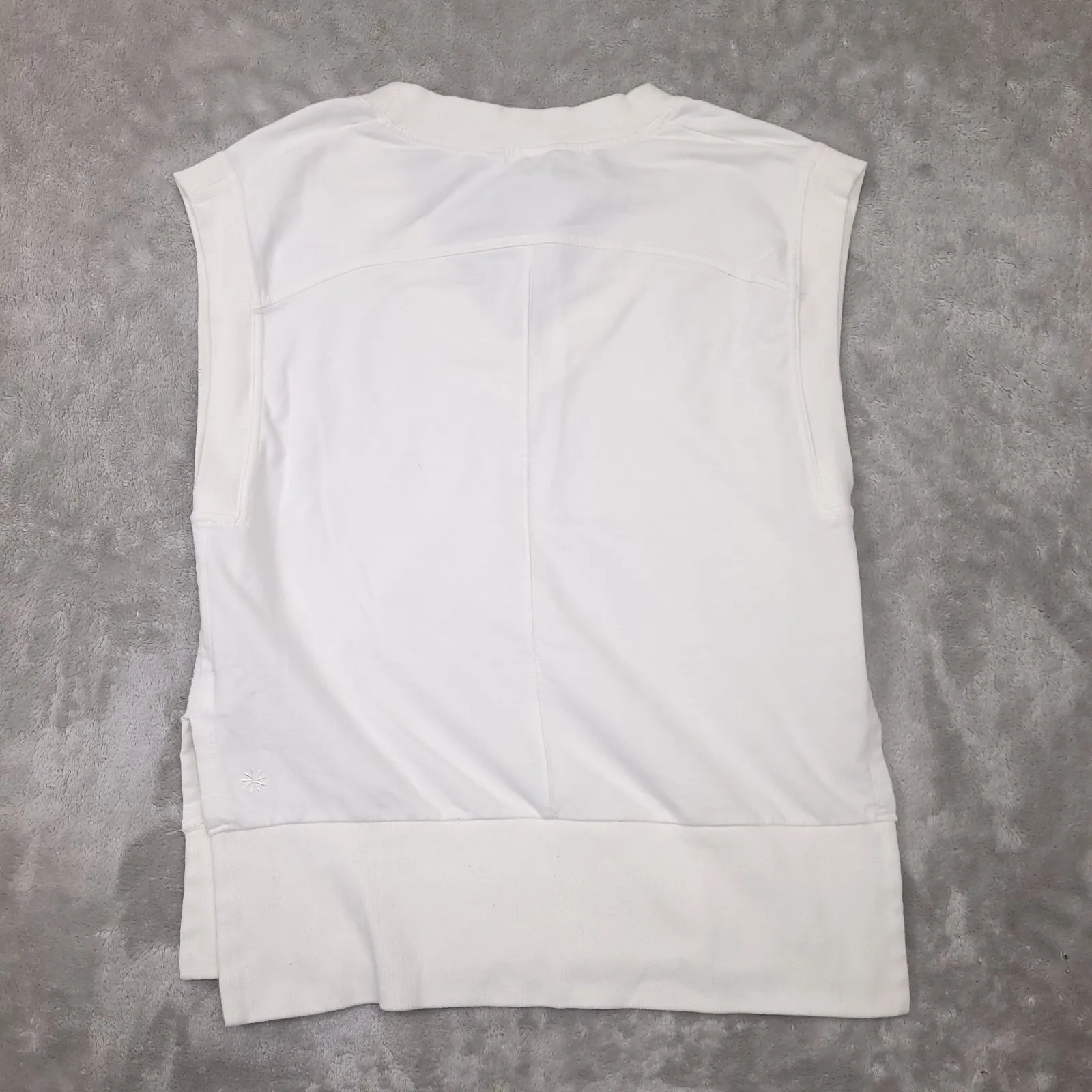 Athleta Retroterry V Neck Sleeveless Vest White Women's size‎ Small 532197 - Image 4