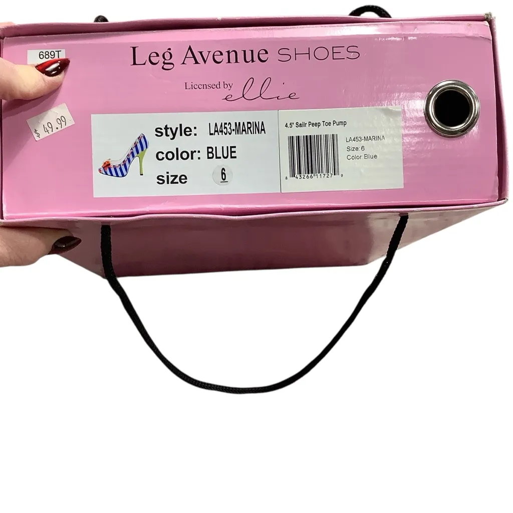 Leg Avenue Red and Blue Striped Heels with Gold Stars WORN ONCE - Image 11