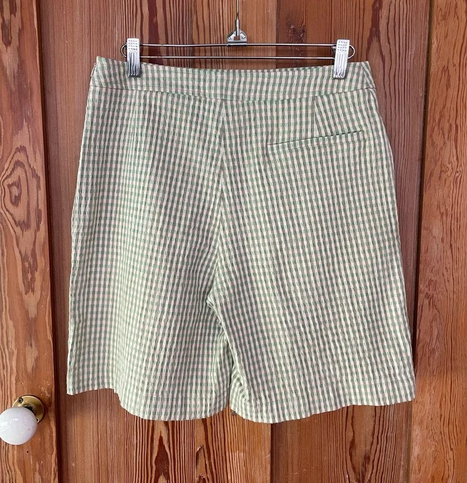 Marie Valois Green Gingham Sailor Golf Shorts High Waist Resort Wear - Image 5