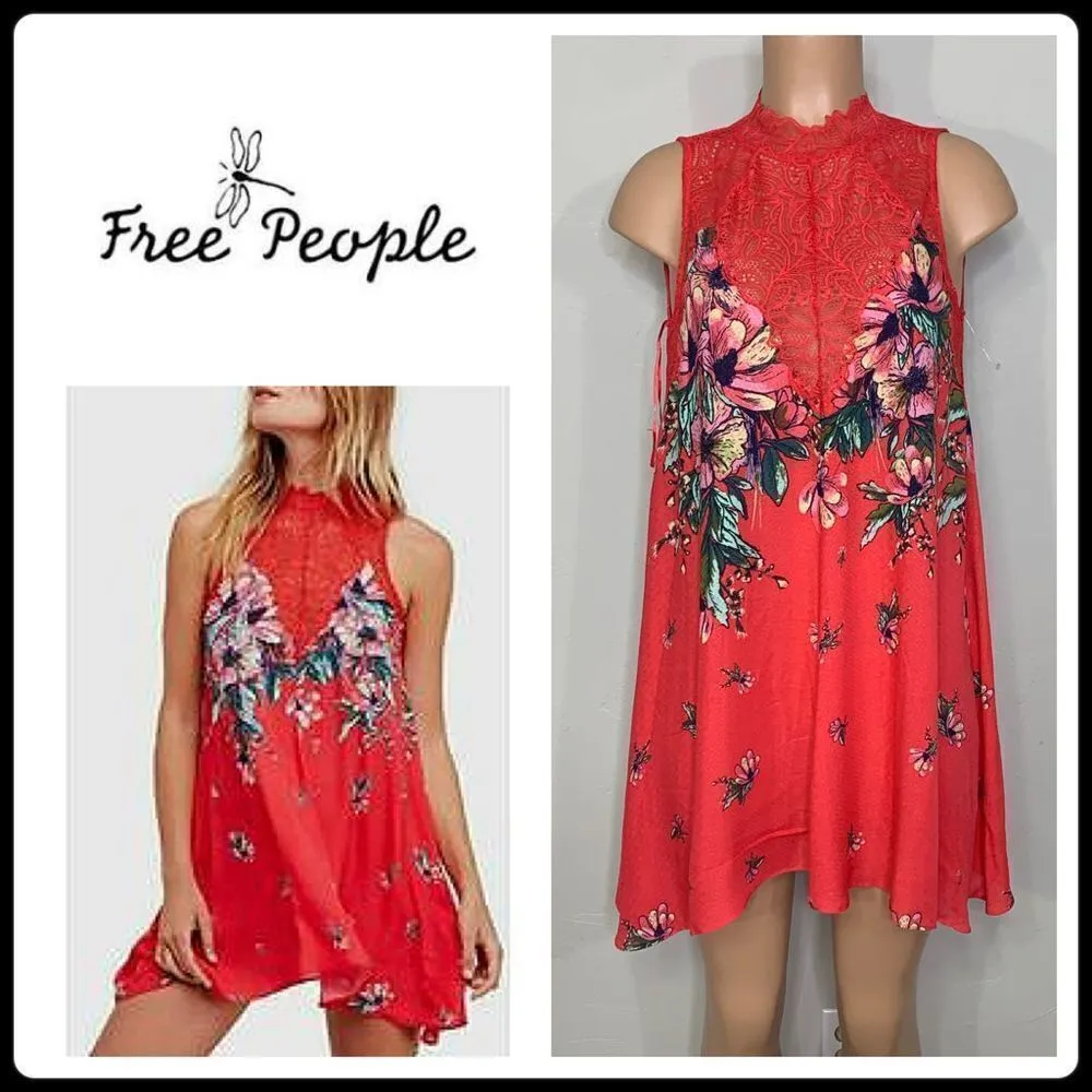 New. Free people red floral summer dress - Image 2