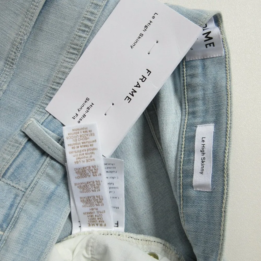 NWT FRAME Le High Skinny in Rush Destroyed Stretch Ankle Jeans 30 $230 - Image 5