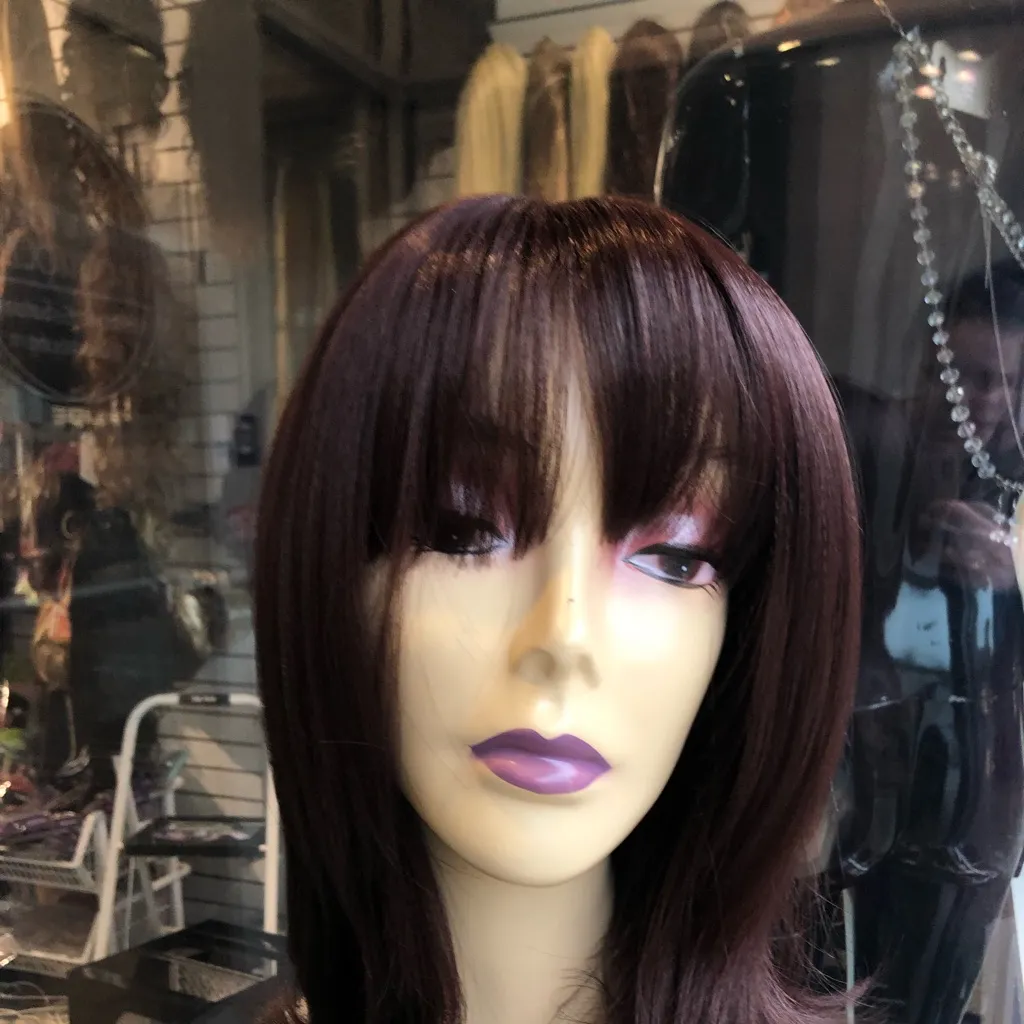 Auburn wine maroon 2020 hairstyle wig - Image 3