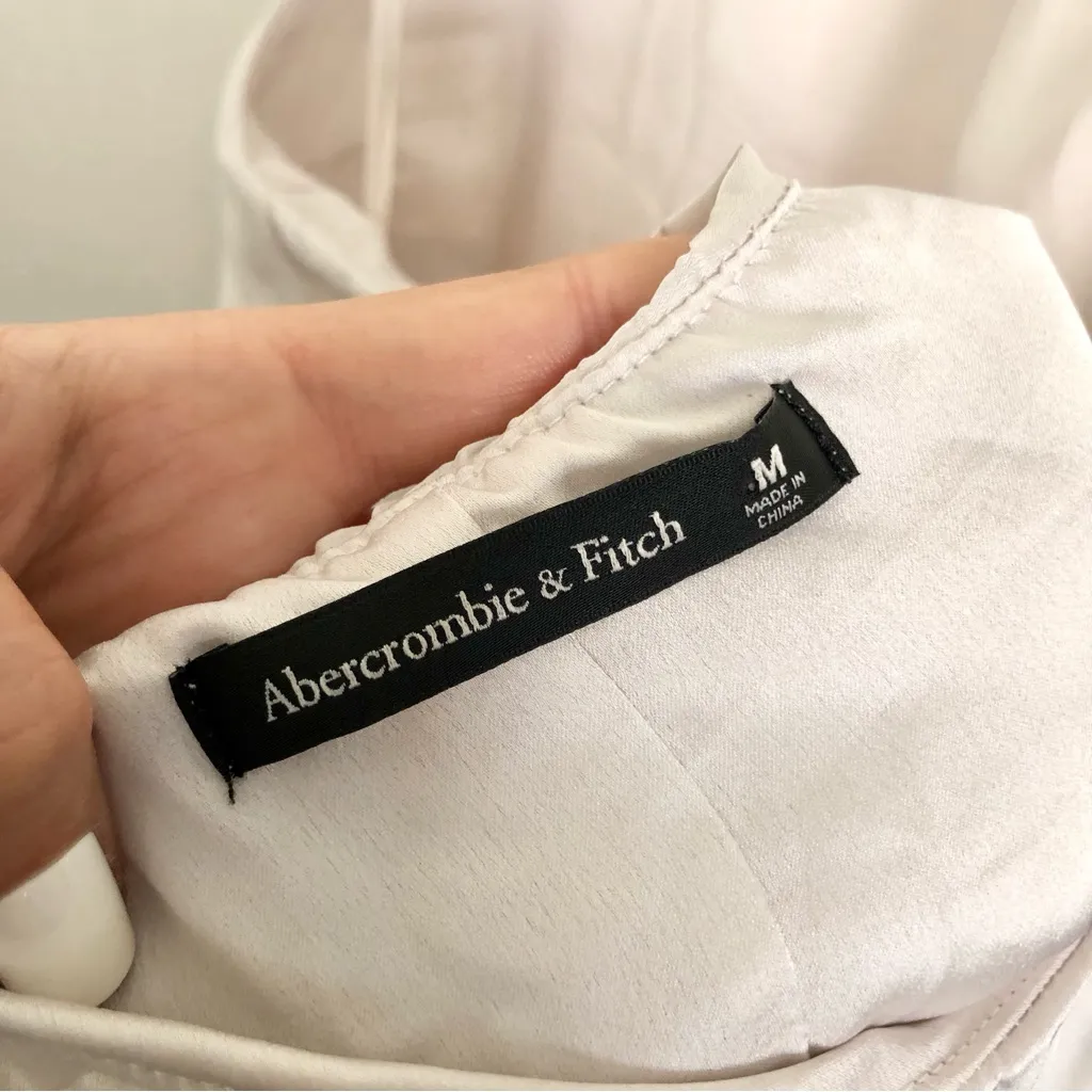 White Abercrombie & Fitch The A&F Giselle Pleated Trapeze Mini Dress Size M - Image 9