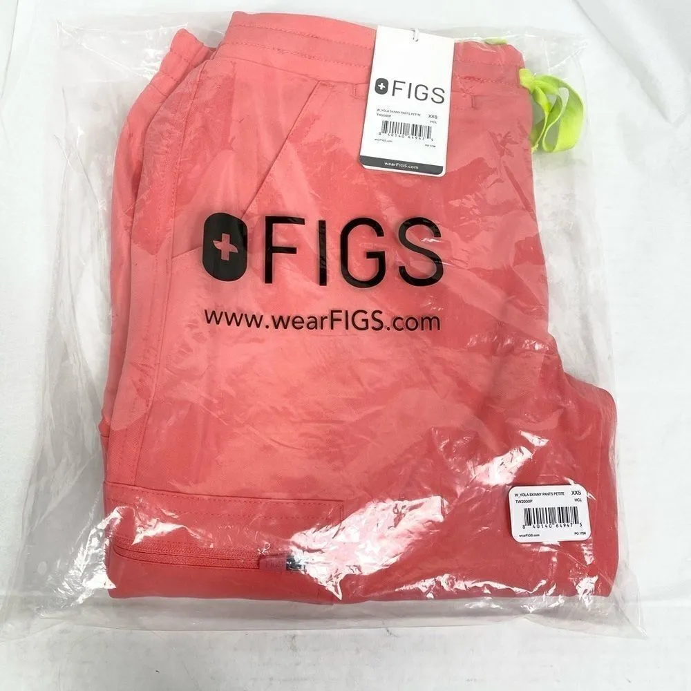 Figs Yola Hot Coral Skinny Scrub Pants Limited Edition Color - Image 2