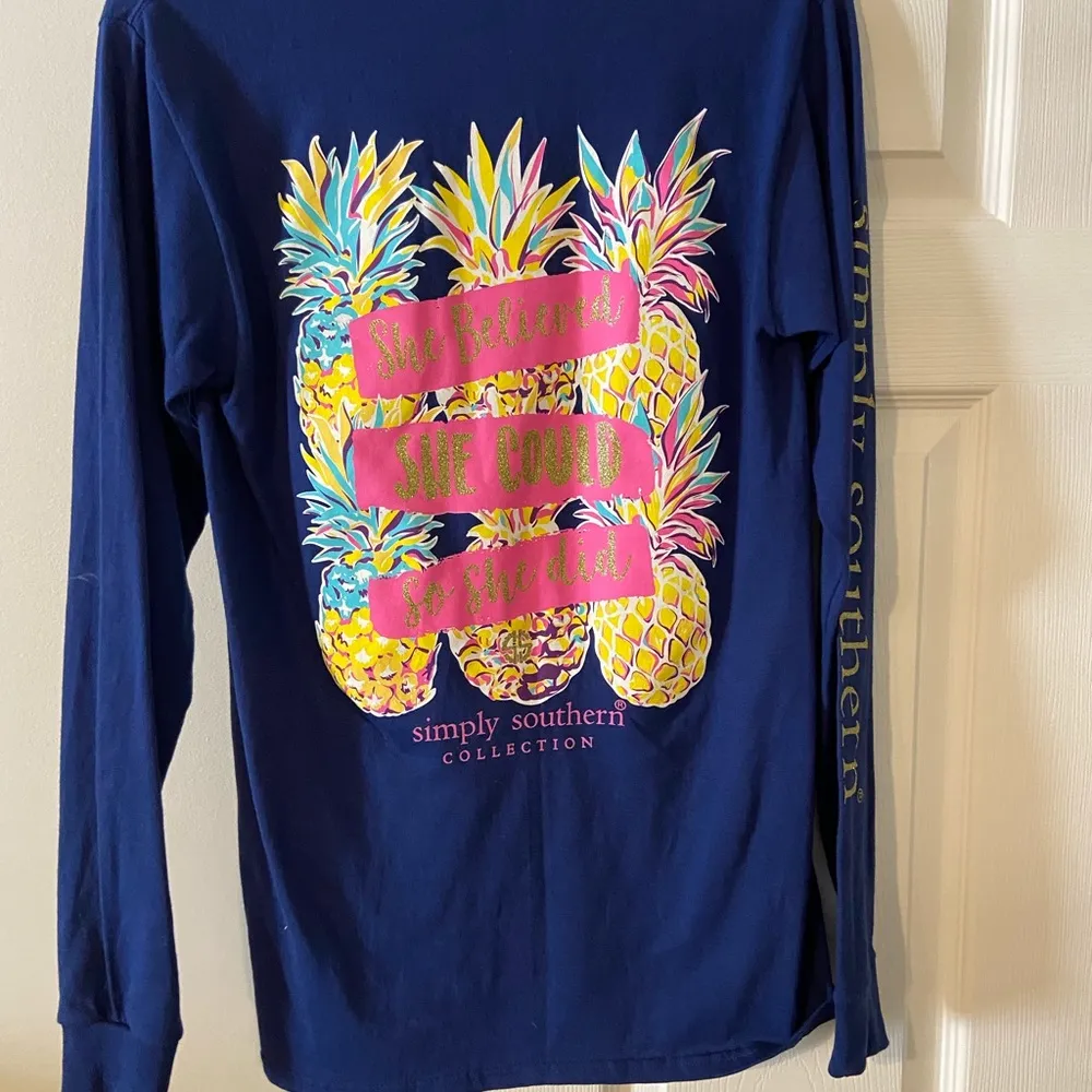 Simply Southern long sleeve shirt blue size S - Image 2