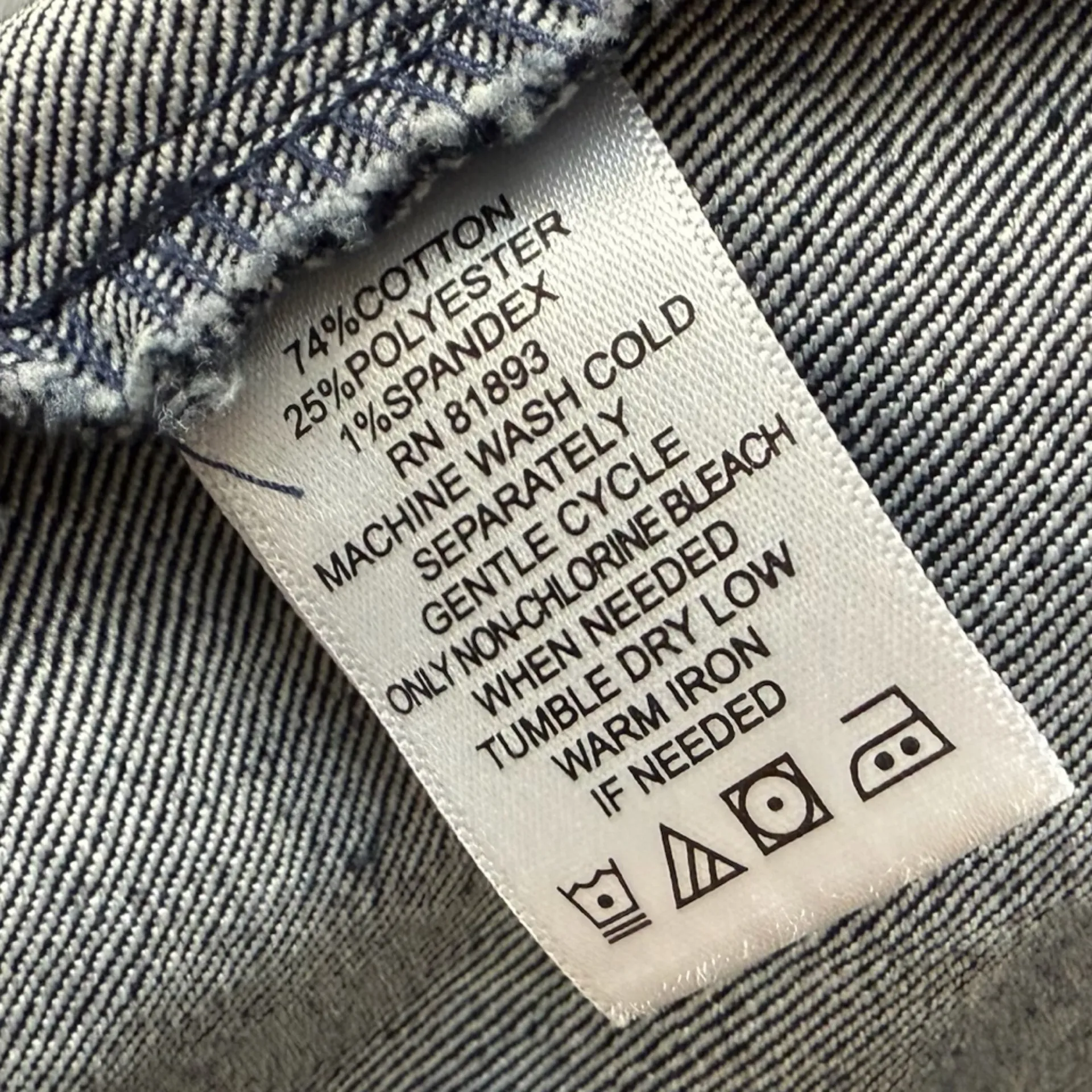 Denim & Co Vintage 90s Dark Wash Oversized Denim Jacket Collared Button Large Blue - Image 7