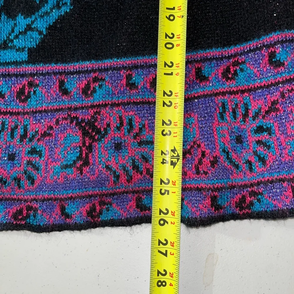 Vintage Expressly for Joyce Metallic Shimmery Floral Acrylic Sweater Multiple Size XL - Image 6