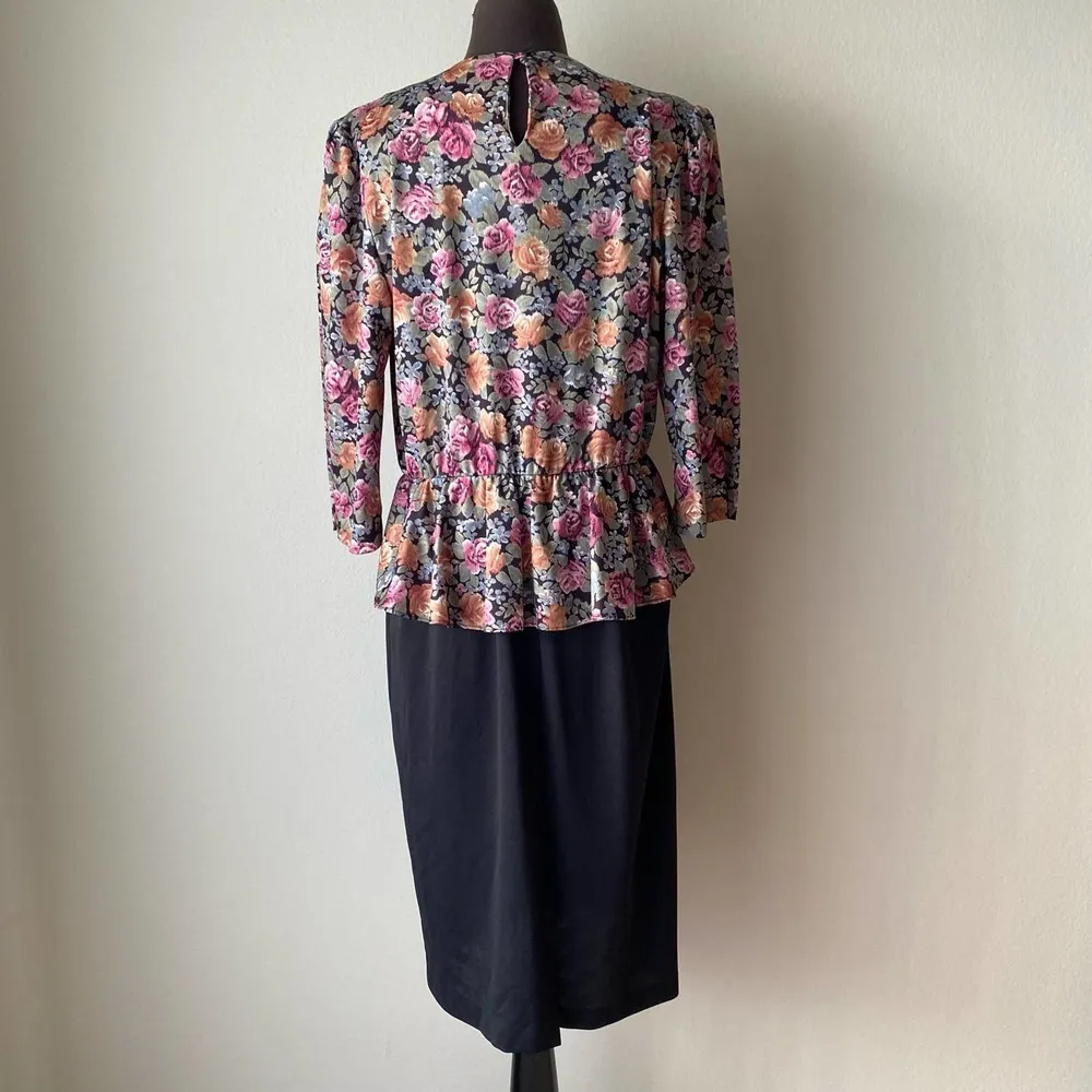 Whirlaway sz L Vintage‎ floral print skirt one piece suit Pink Size L - Image 4