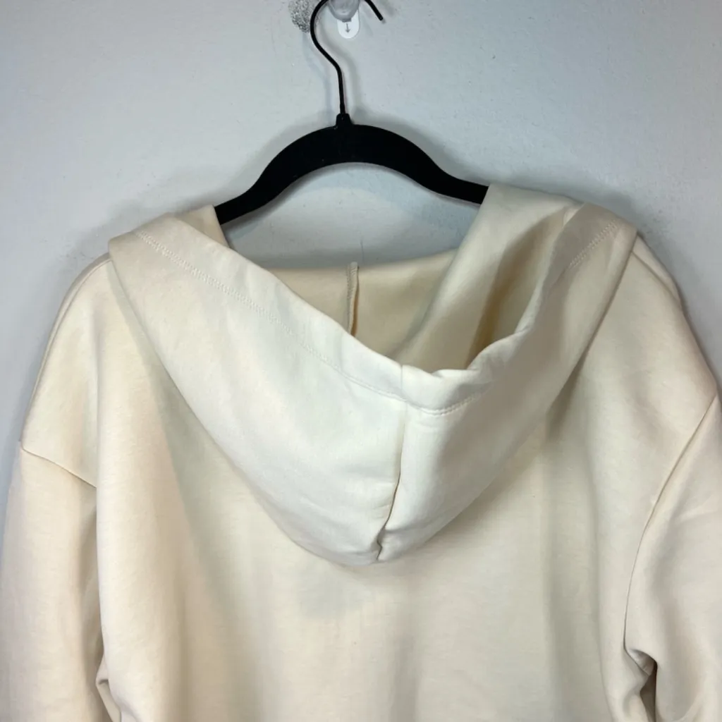 A New Day Zip Up Hoodie Jacket Cream Cropped Soft Cozy Neutral NEW Women's Sz XL - Image 9