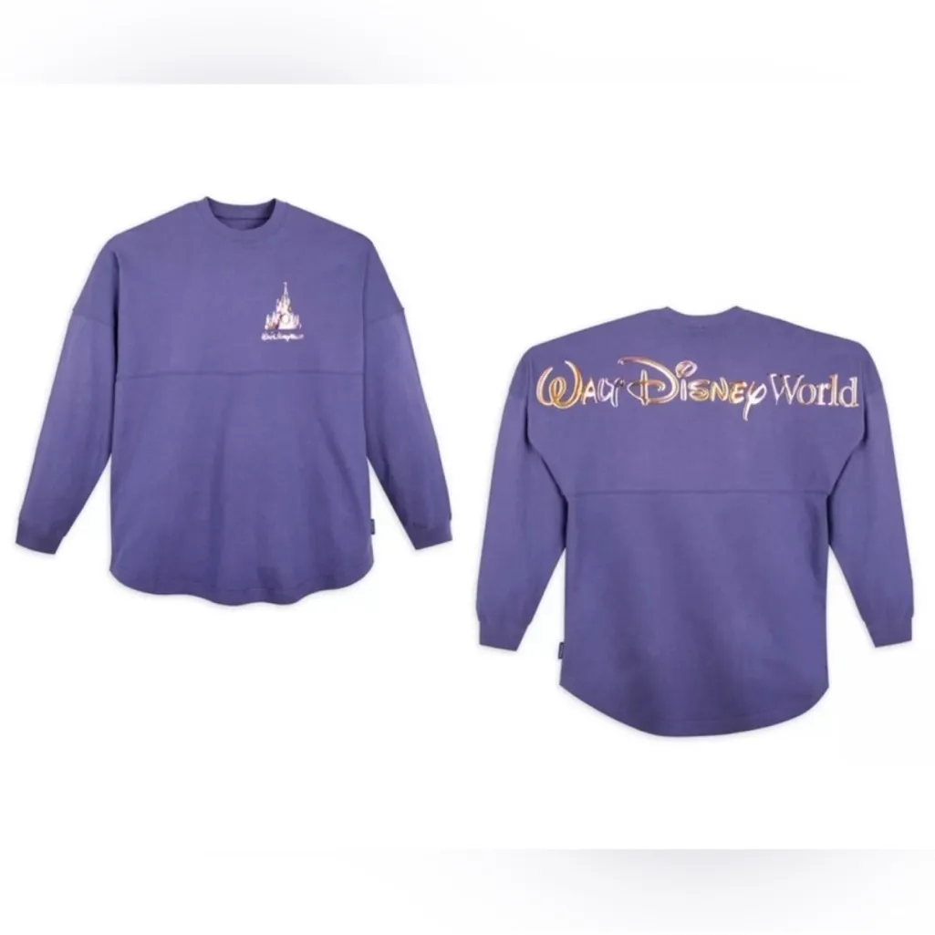Walt Disney World 50th Anniversary Purple Glitter Sparkle Adult XL Spirit Jersey - Image 2