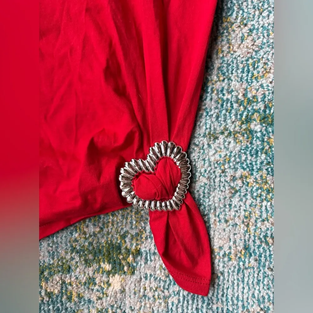 Vintage NOS handmade Valentine’s Be Mine embroidered paint T - Image 4