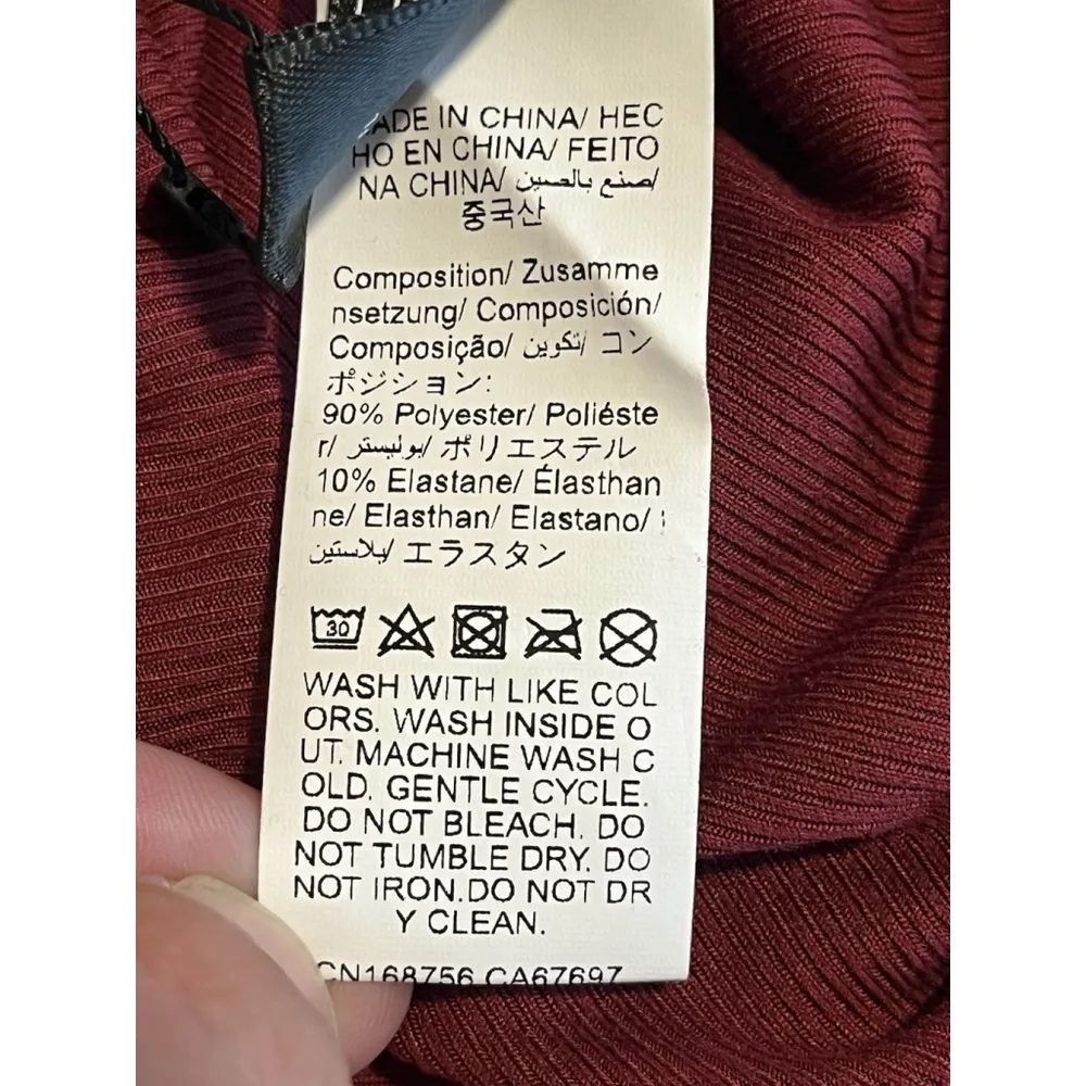 Dazy Henley Top Womens Juniors XL Burgundy Ribbed Quarter Button Long Sleeve NWT Size undefined - Image 7