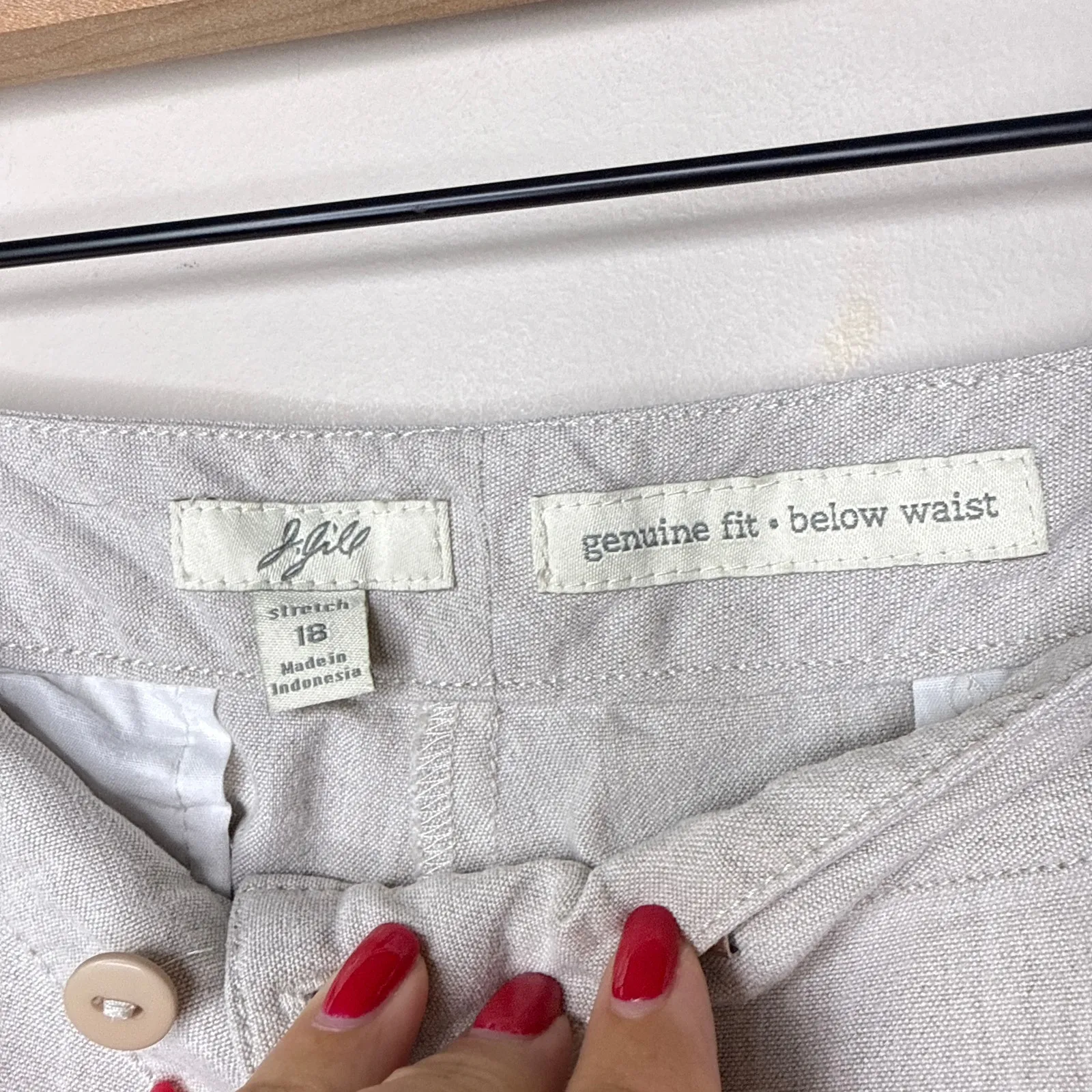 J.Jill Genuine Fit‎ Stretch Linen Ankle Pants Size 18 Beige Summer Resort Beach - Image 5