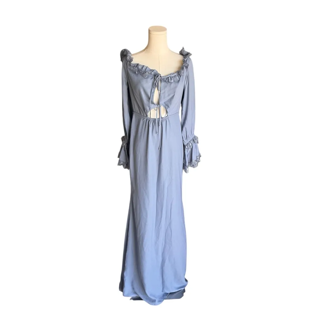 Majorelle - Nicki Gown Baby Blue Off-Shoulder Maxi Dress Sz M - Image 3