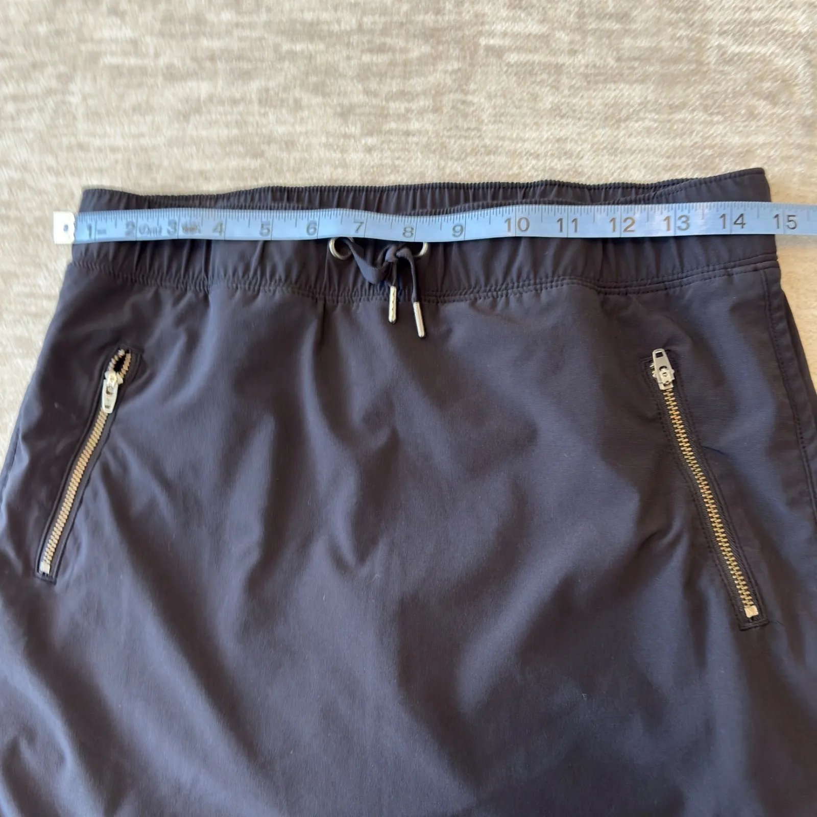 Athleta Womens S Metro Skort Zip Pockets Athletic Skirt Stretch Athleisure Black - Image 4