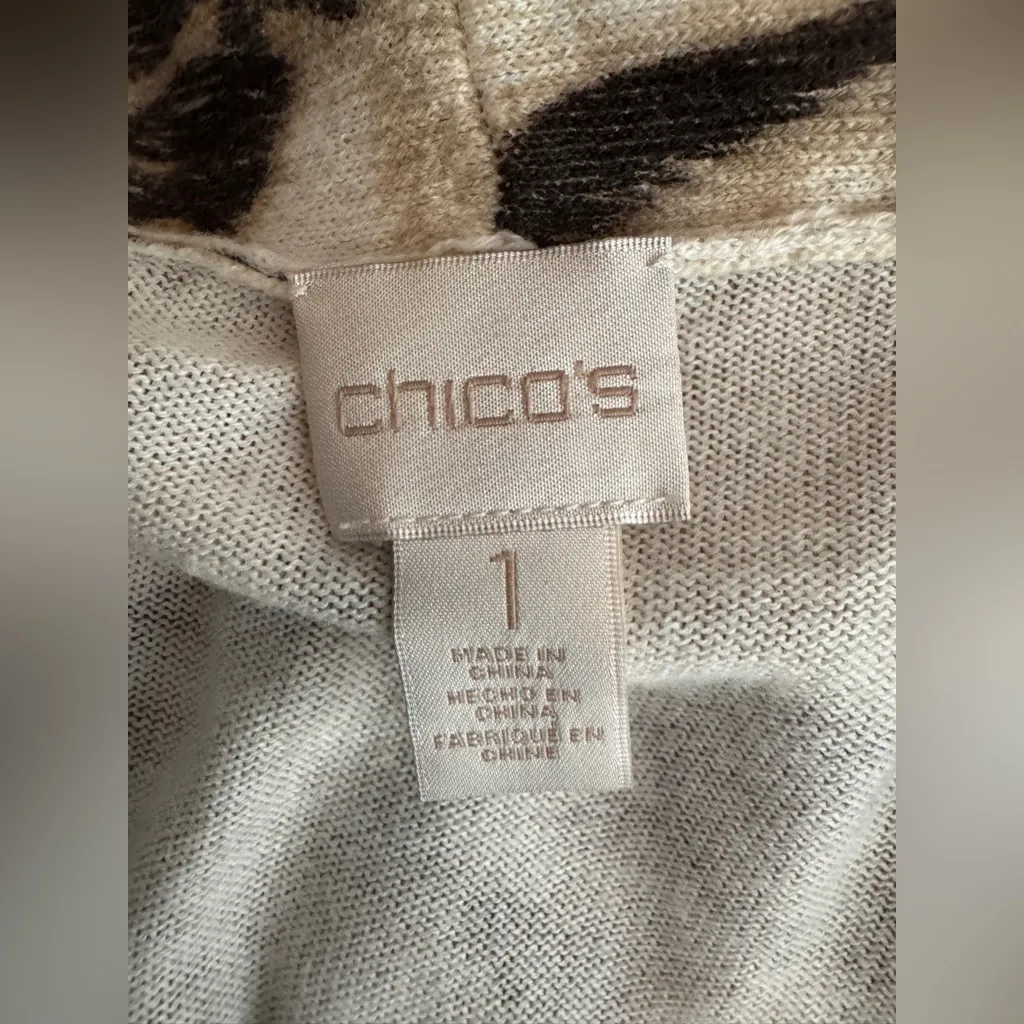 CHICO'S Long Cover Up Duster Cotton Shades of Brown Size 1 Large - Image 11