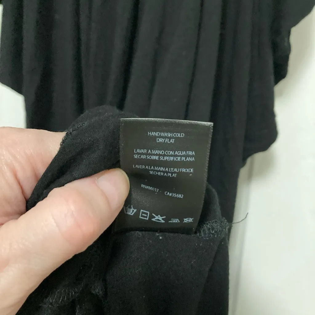 Bebe Black Pleated Batwing Sleeve Blouse Top - Image 4