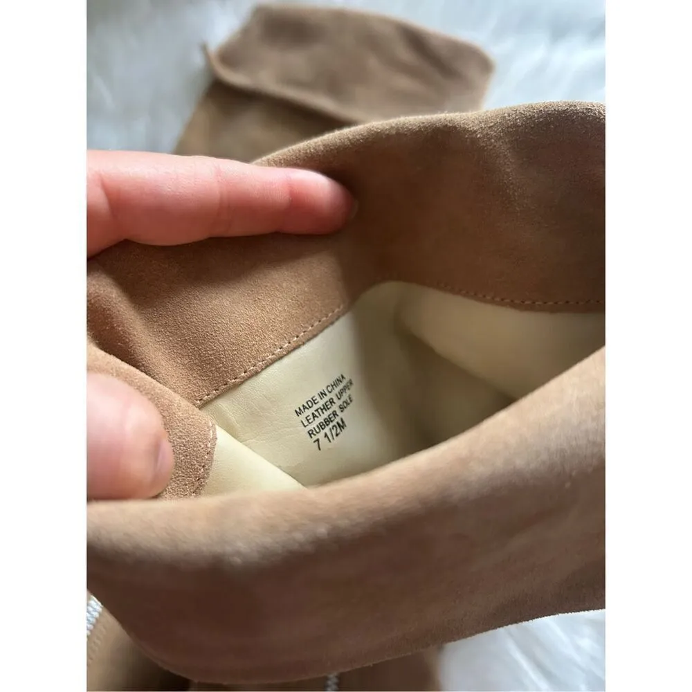 Michael Kors Adena Slouch Tan Suede Leather Knee High Boots ~ Size 7.5 - Image 4