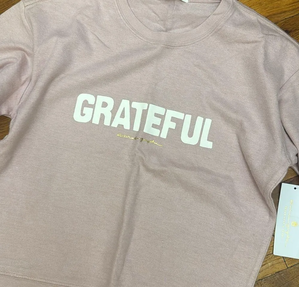 Blush 'Grateful' Crewneck Sweatshirt Spiritual Gangster - Image 2