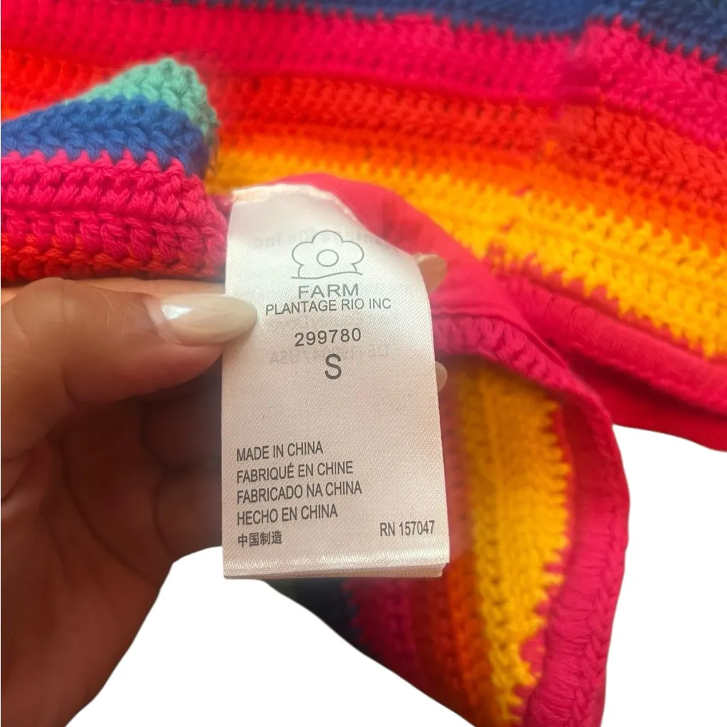 NWT FARM Rio Rainbow Crochet Bikini Top - Image 11