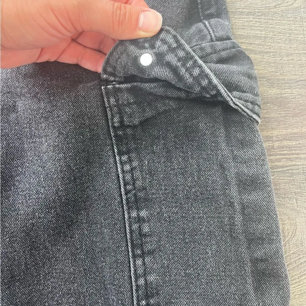 Shein High Rise Distressed Black Cargo Jeans - Size S - Image 4