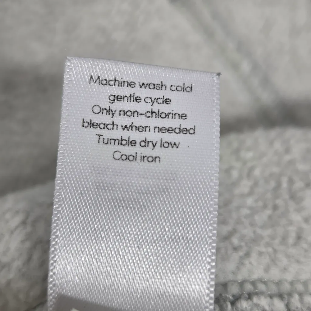 Athleta heathered gray fleece lined open front hooded heavy cotton cardigan coat - Image 8