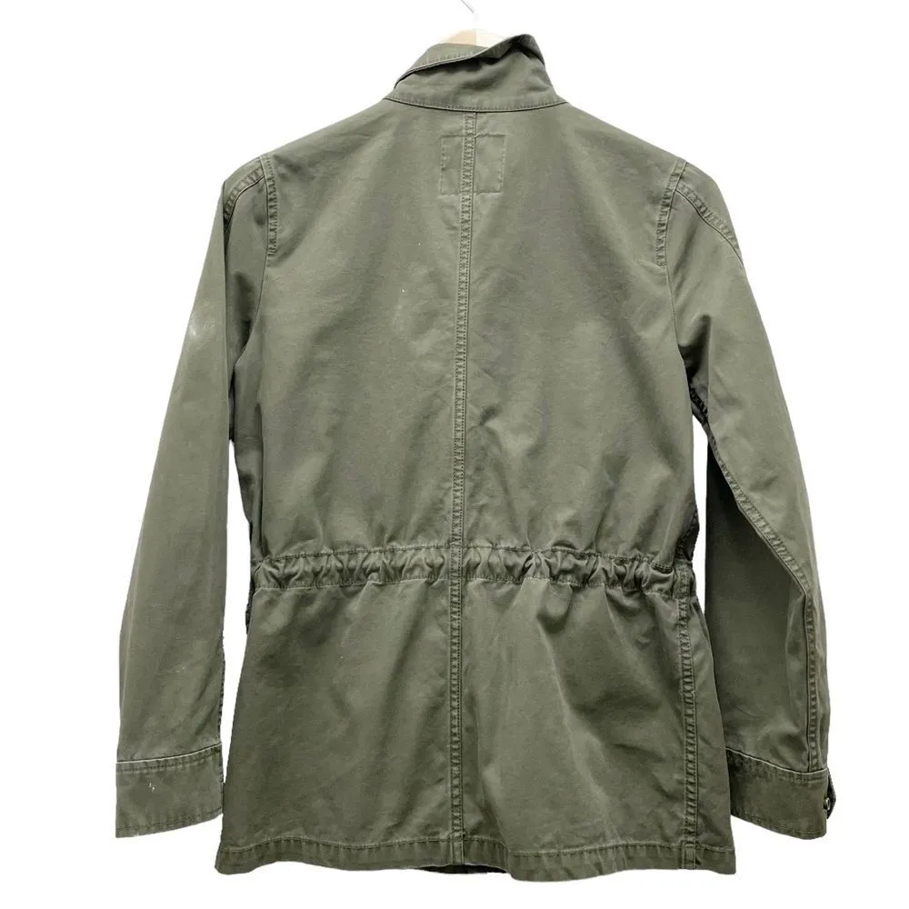 Madewell Army Green Zip-Up Surplus Field Jacket Fall Utility Coat Womens Size XS - Image 2