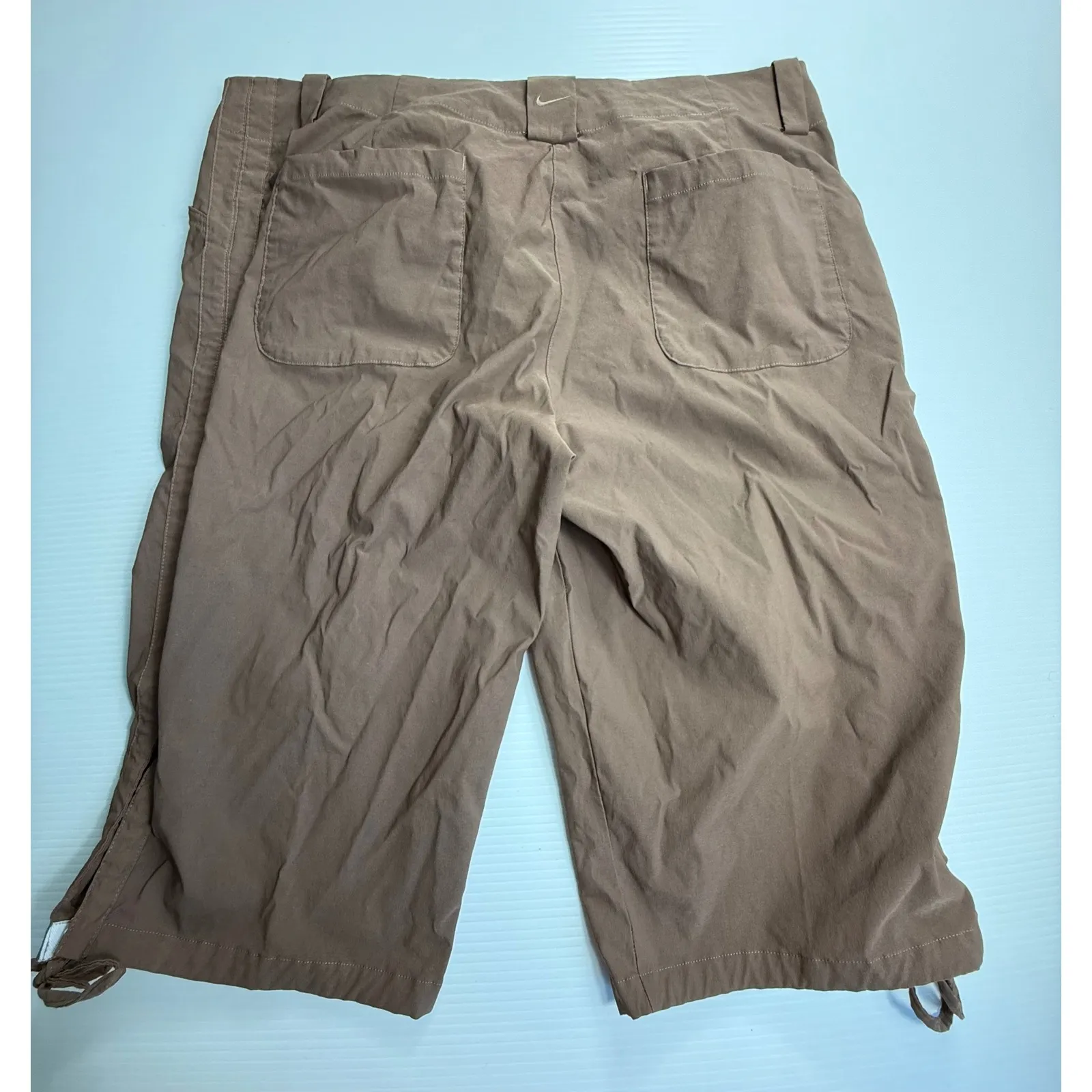 Nike Golf Womens Brown Capri Crop Pants Drawstring Hem Athletic Size‎ 16 Size 16P - Image 6