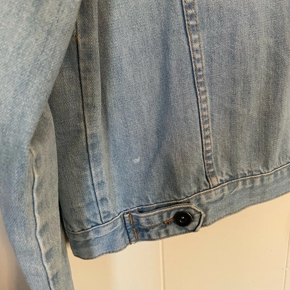 Forever 21 Crop jean jacket light wash denim studded 90’s Y2K women’s size S - Image 9