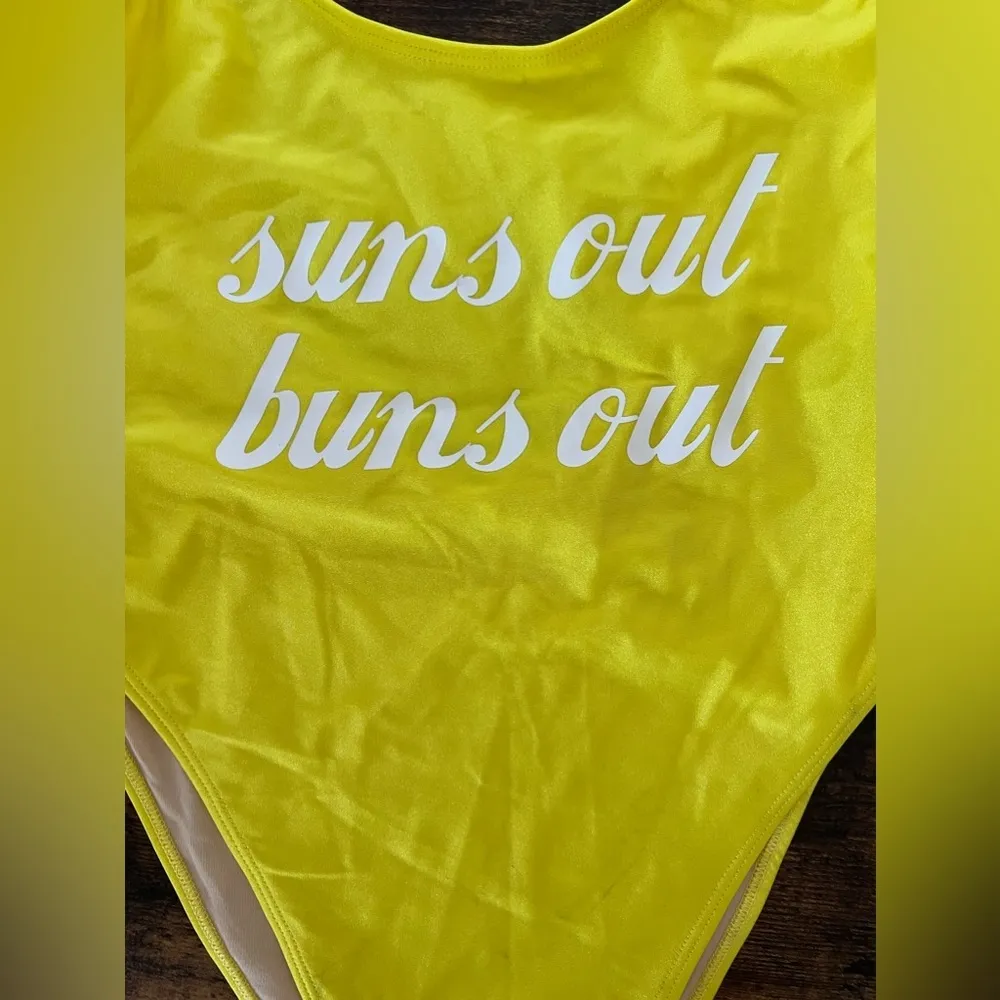 Private Party  | girls one piece SUNS OUT BUNS OUT swimsuit. Size: M/L - Image 2