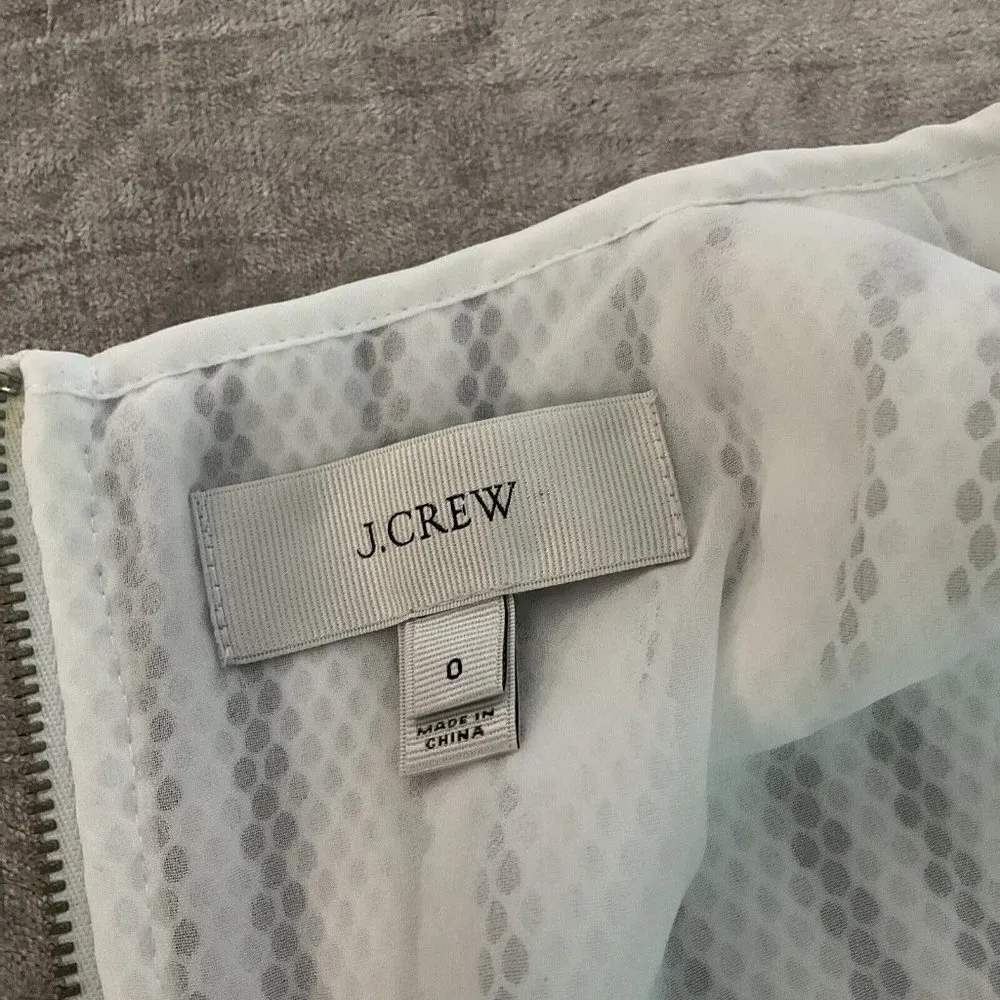 J. Crew White Striped Eyelet Fit & Flare Dress - V Neck Sleeveless Lined Size 0 - Image 10