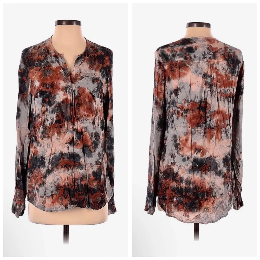 Young Fabulous & Broke Hayes Multicolored Tie Dyed Henley LS Top, sz. XS - Image 6