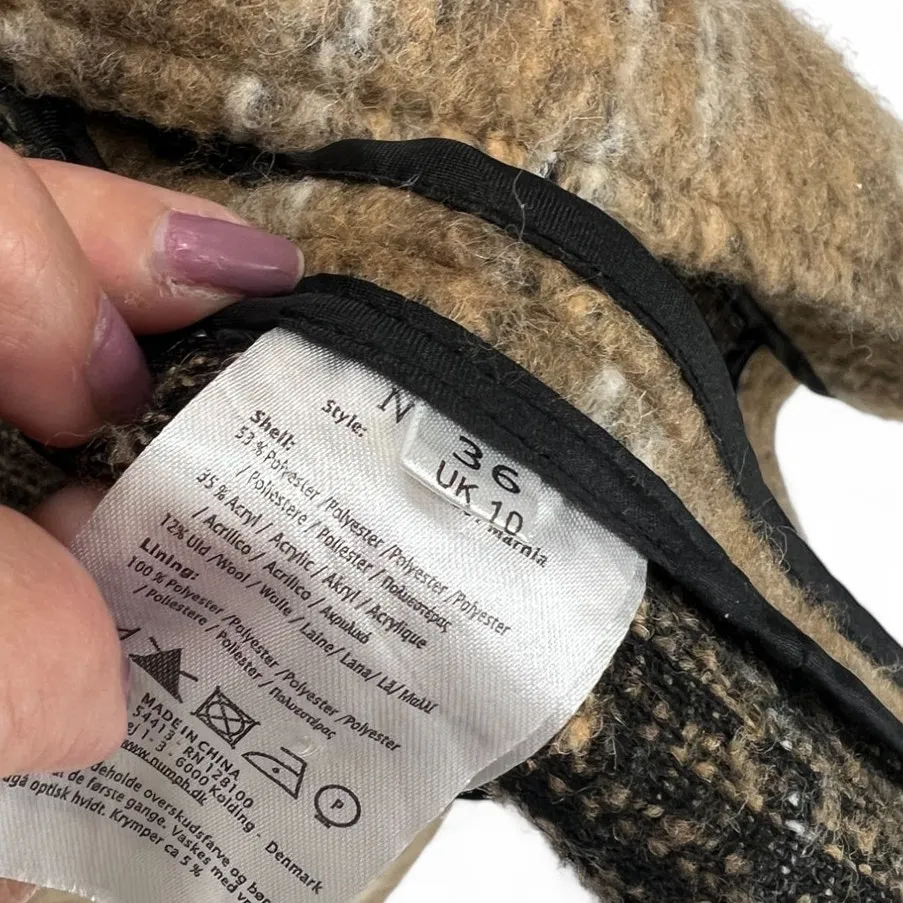 Anthroplogie 10 / M Trench Mid Length Coat Jacket Belted Tweed Knit Womens Felt - Image 6